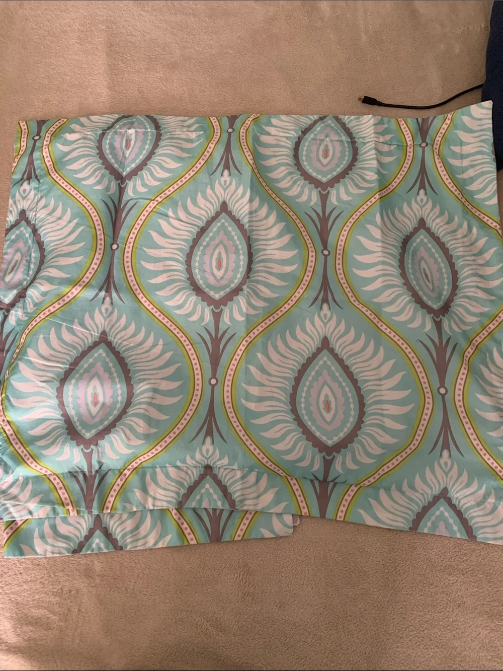 Reversible Turquoise and Gray Decorative Pillow Sham Set